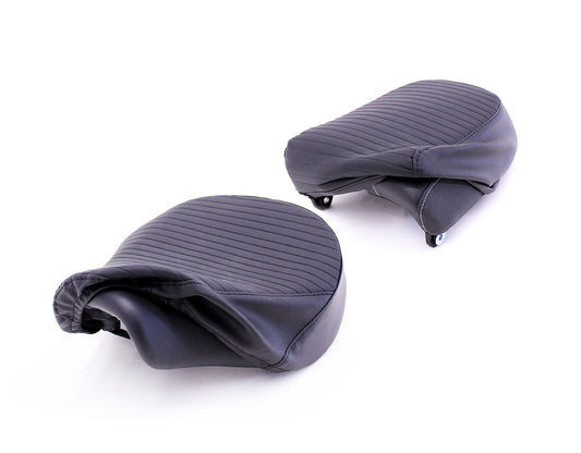 Black Pleated Seat Cover Set - Meteor 350