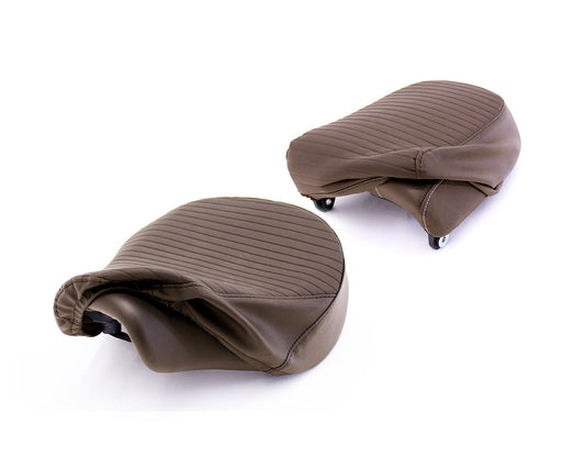 Brown Pleated Seat Cover Set - Meteor 350